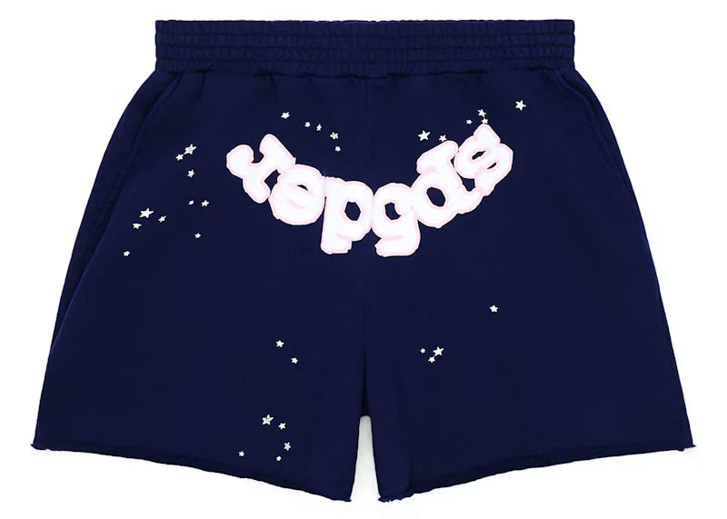 Sp5der OG Web Logo Sweat Short Navy - frontal