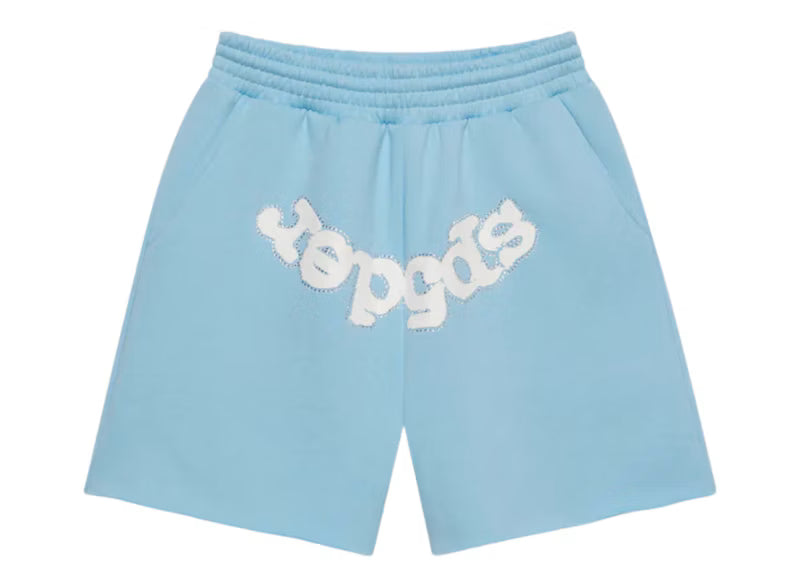 Sp5der OG Web Sweatshort (SS26) Sky Blue - frontal