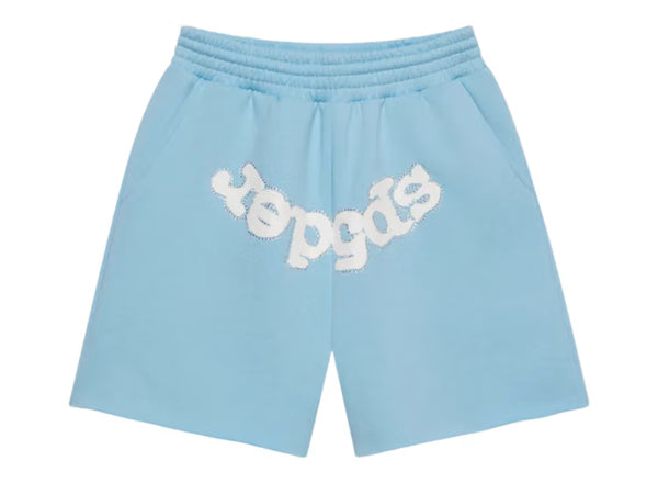 Sp5der OG Web Sweatshort (SS26) Sky Blue - frontal