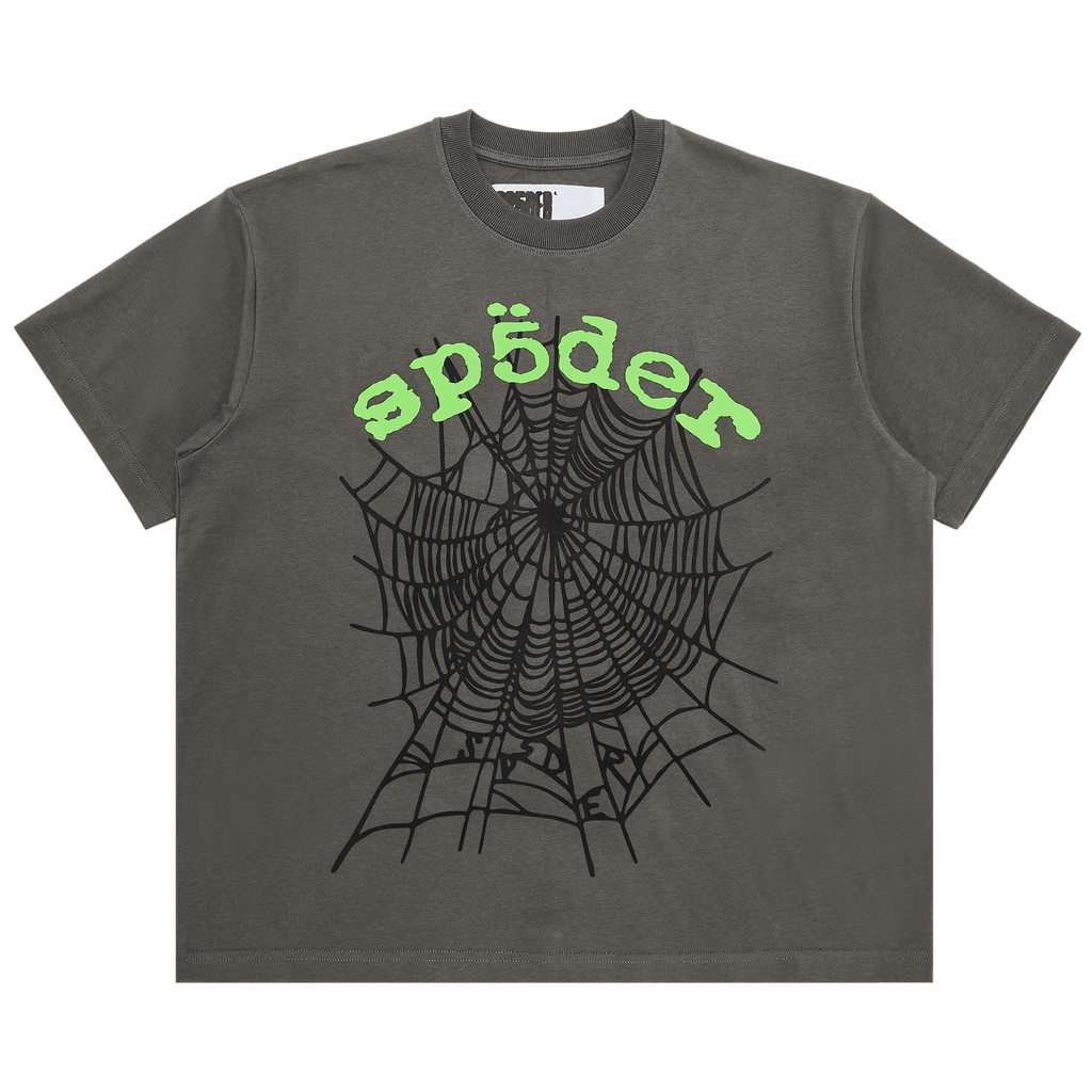 Sp5der OG Web V2 Tee 'Slate Grey' - frontal