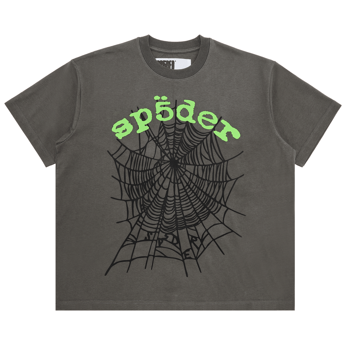 Sp5der OG Web V2 Tee 'Slate Grey' - frontal