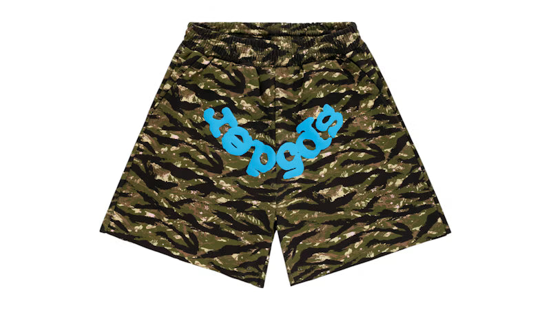 Sp5der OG Web V2 Tiger Camo Sweatshort Tiger Camo - frontal