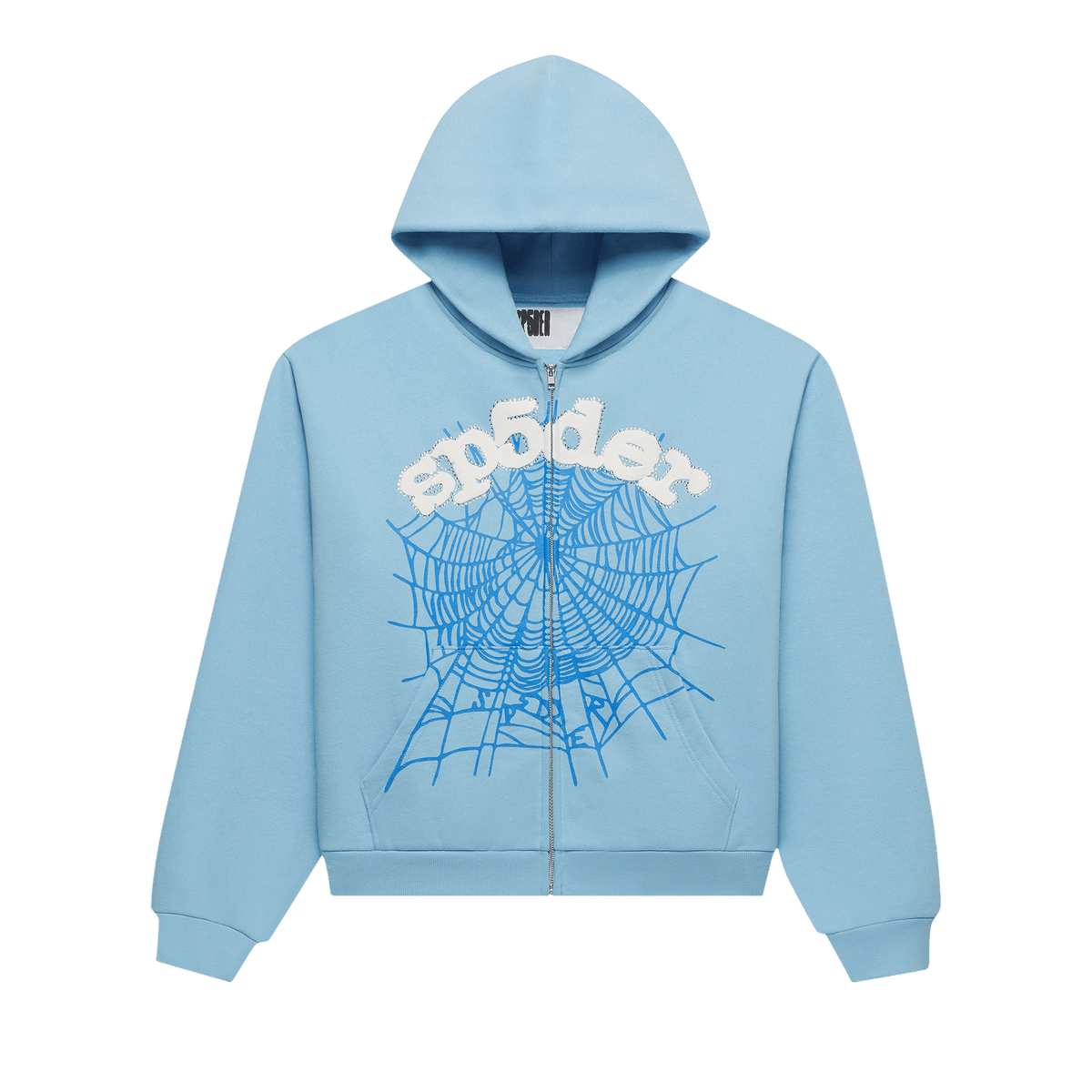 Sp5der OG Web Zip Up 'Sky Blue' - frontal