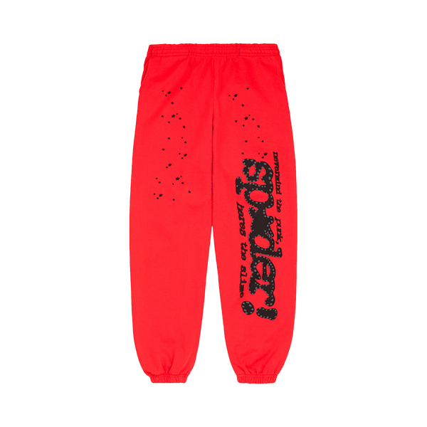 Sp5der P*NK V2 Sweatpant 'Red' - frontal
