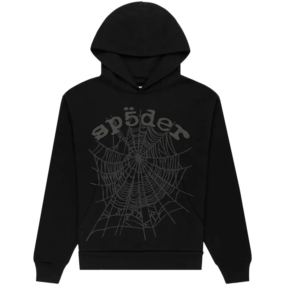 Sp5der Phantom Web Hoodie 'Black' - frontal