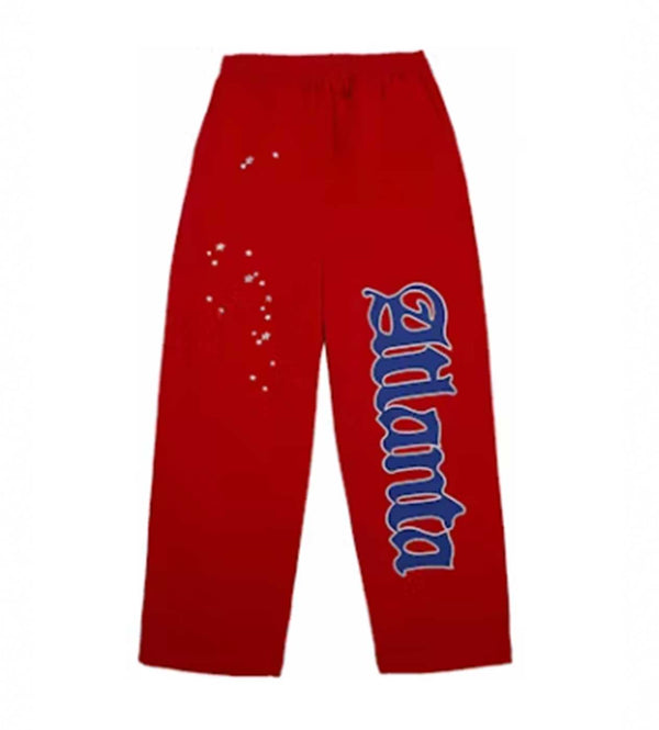 Sp5der Red Atlanta Open Leg Sweatpants - frontal