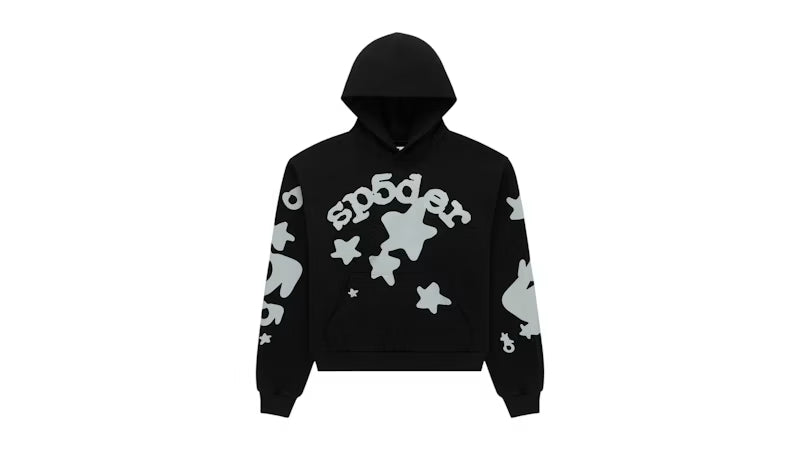 Sp5der Reflective Beluga Hoodie Black - frontal