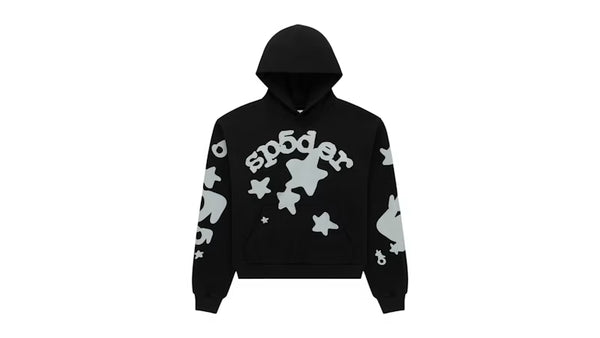 Sp5der Reflective Beluga Hoodie Black - frontal