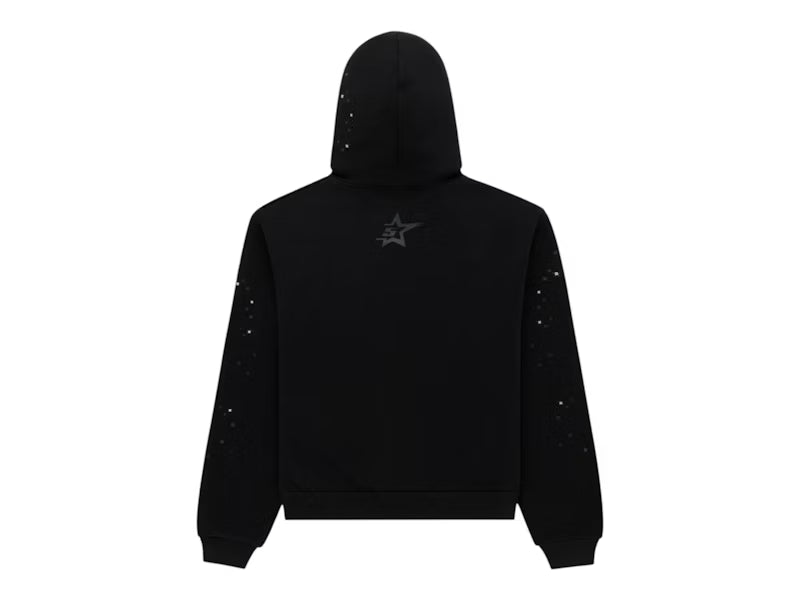 Sp5der Rhinestone Punk V2 Hoodie Black - posterior
