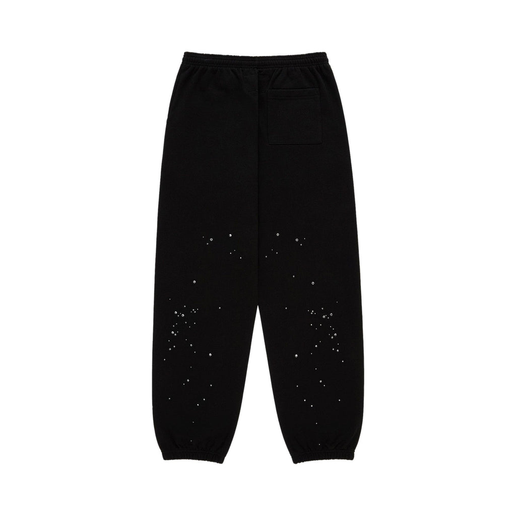 Sp5der Rhinestone Silk Sweatpant 'Black' - posterior