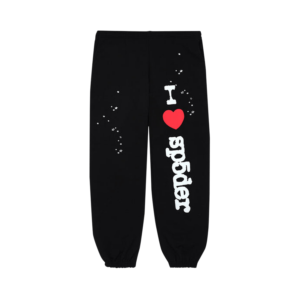 Sp5der Souvenir Sweatpants 'Black' - frontal