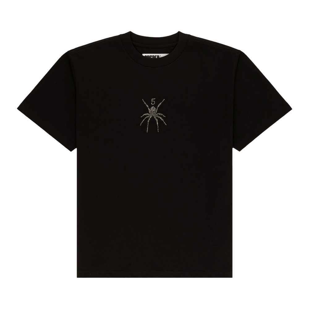 Sp5der TM Rhinestone Tee 'Black' - frontal