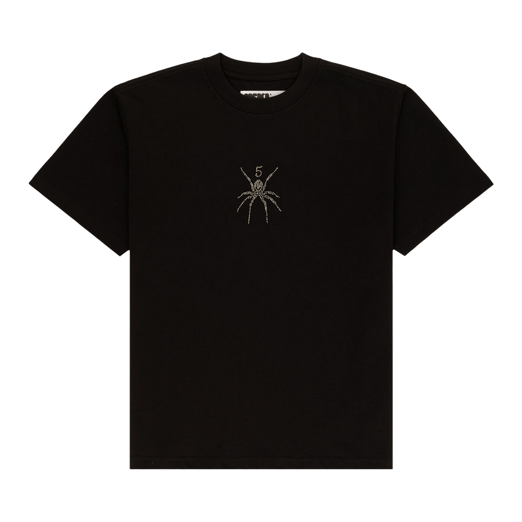 Sp5der TM Rhinestone Tee 'Black' - frontal