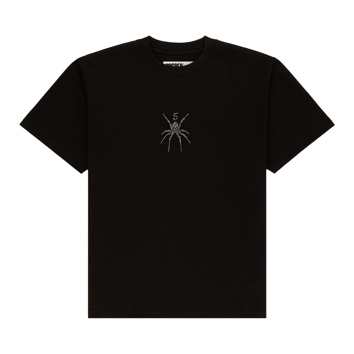 Sp5der TM Rhinestone Tee 'Black' - frontal