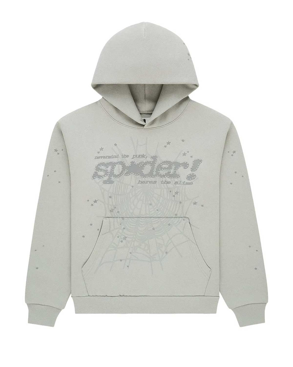 Sp5der Tonal P*nk V2 Hoodie Sport Grey - frontal