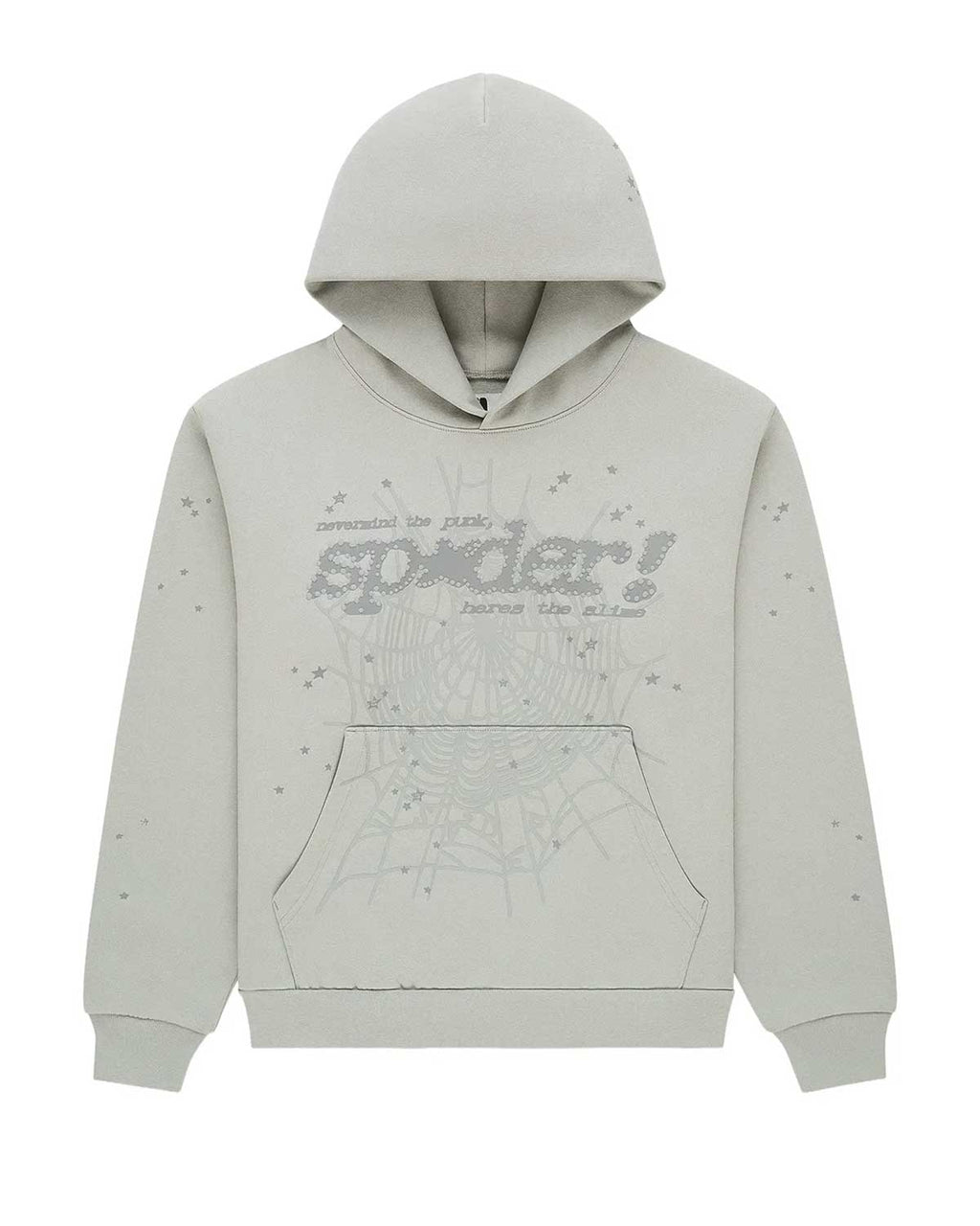 Sp5der Tonal P*nk V2 Hoodie Sport Grey - frontal