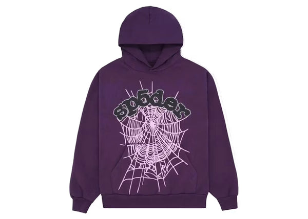 Sp5der Web Hoodie Purple - frontal