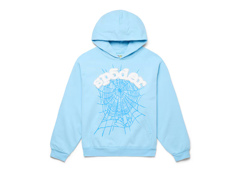 Sp5der Web Hoodie Sky Blue - frontal