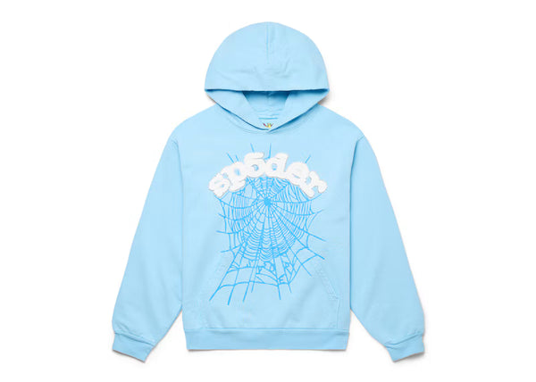 Sp5der Web Hoodie Sky Blue - frontal