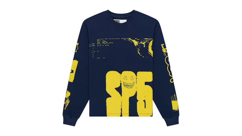 Sp5der X-Ray Longsleeve Tee Navy - frontal