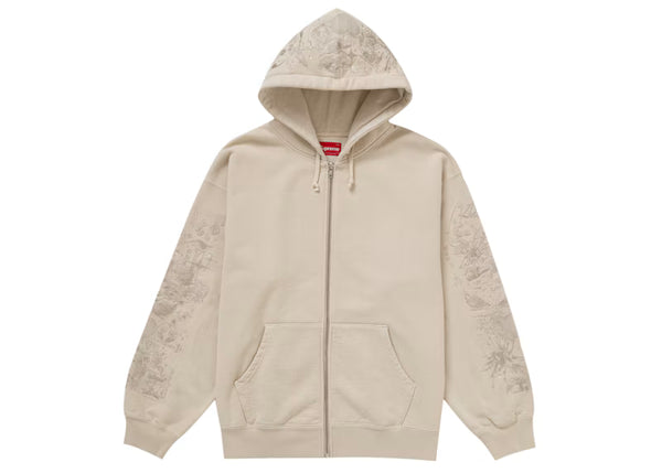 Supreme AOI Zip Up Hooded Sweatshirt Natural - frontal