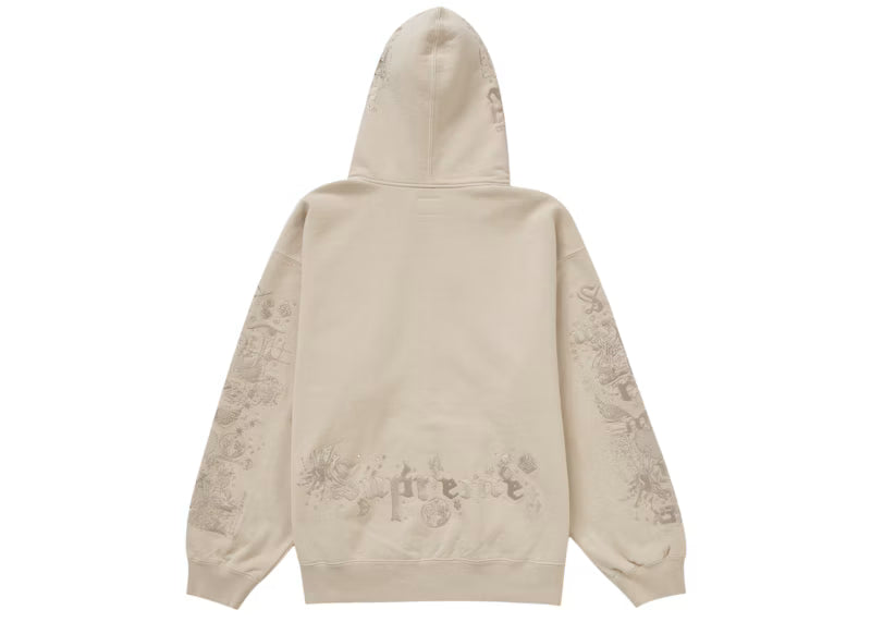 Supreme AOI Zip Up Hooded Sweatshirt Natural - posterior