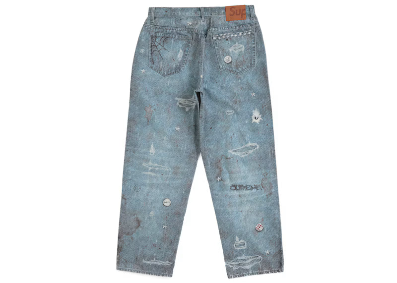 Supreme HJR Trompe L'oeil Loose Fit Jean Blue - posterior
