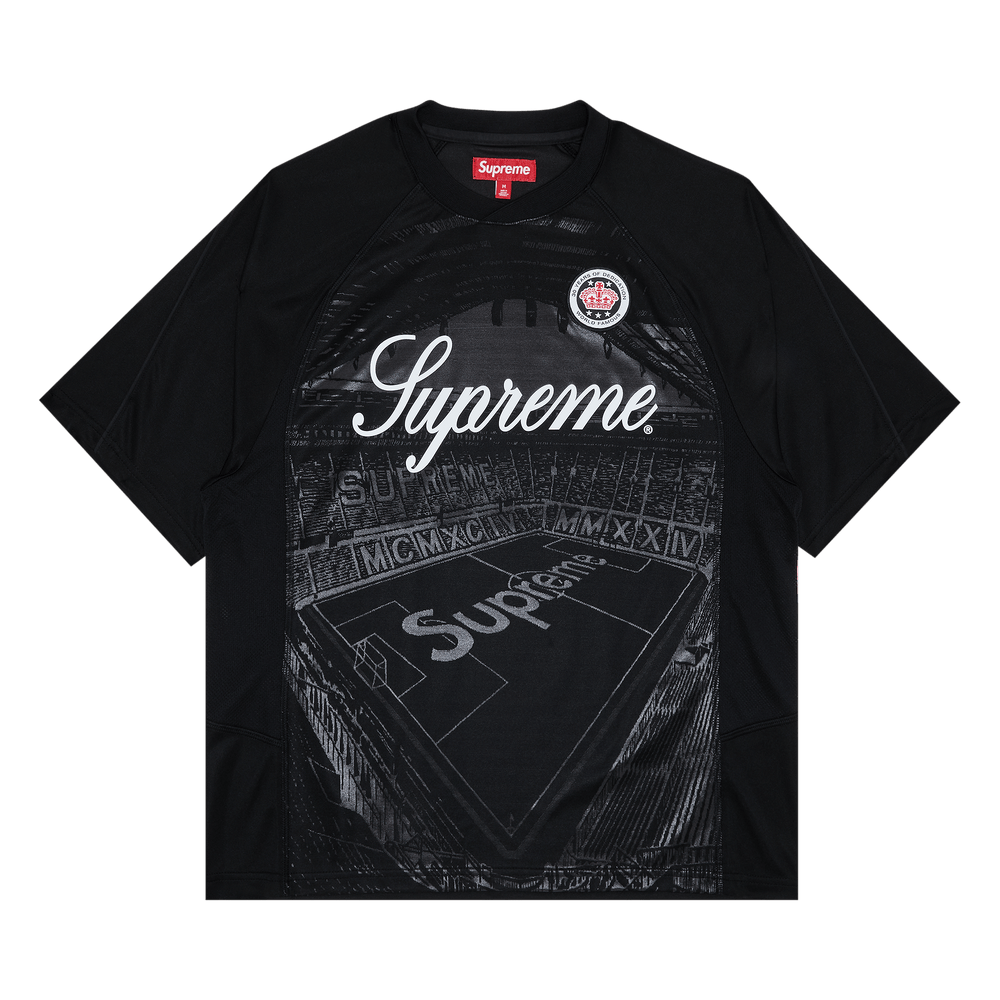 Supreme Jacquard Soccer Jersey 'Black' - frontal