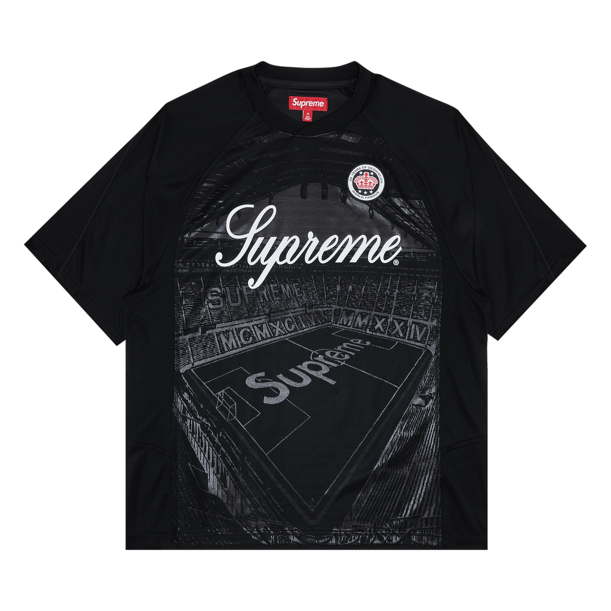 Supreme Jacquard Soccer Jersey 'Black' - frontal