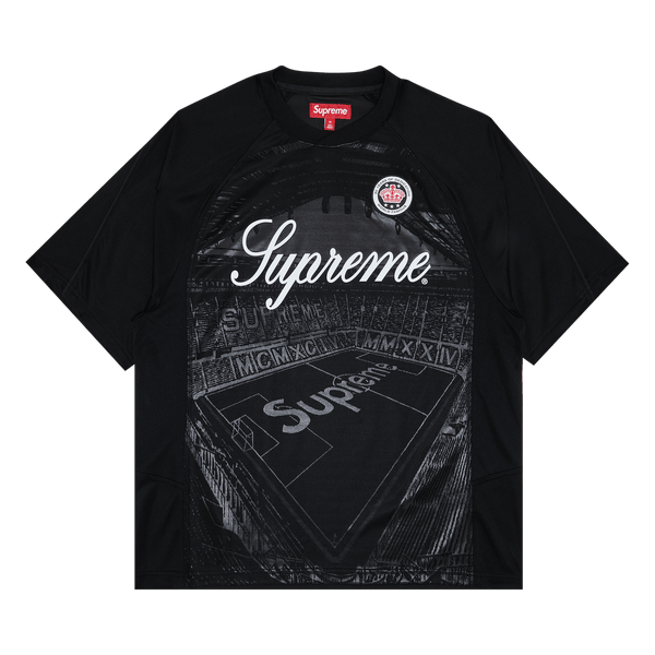 Supreme Jacquard Soccer Jersey 'Black' - frontal