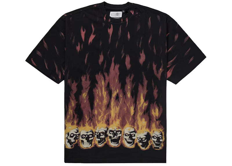 Supreme MM6 Maison Margiela Liquid Blue Oversized Tee Black - frontal