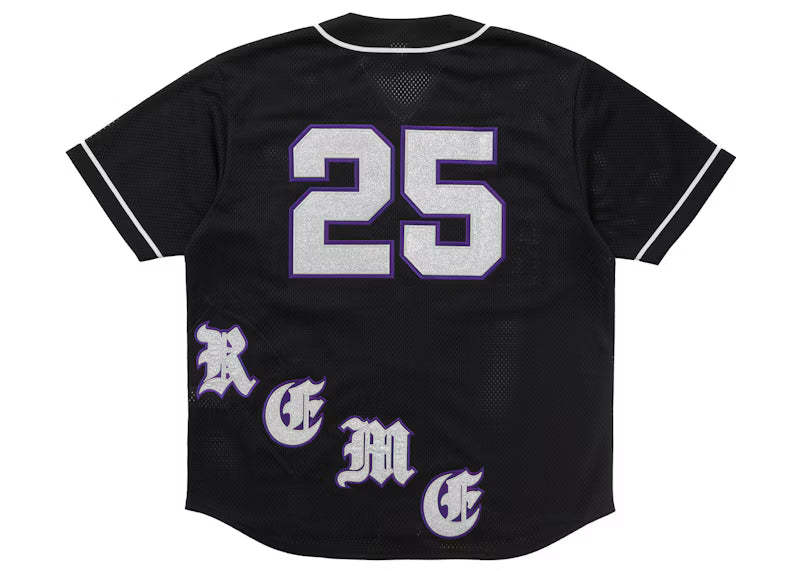 Supreme Old English Baseball Jersey Black - posterior