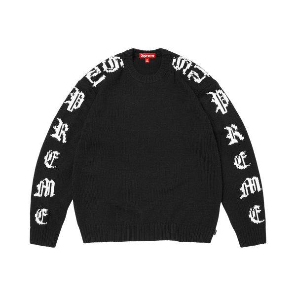Supreme Old English Sleeves Sweater 'Black' - frontal
