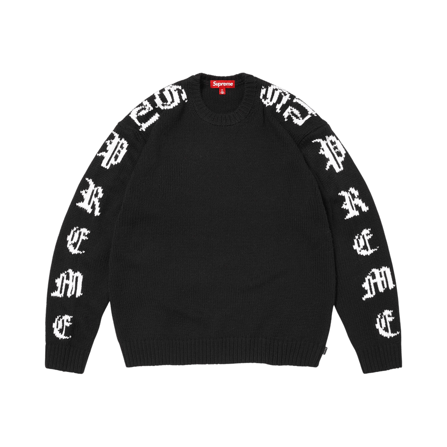 Supreme Old English Sleeves Sweater 'Black'