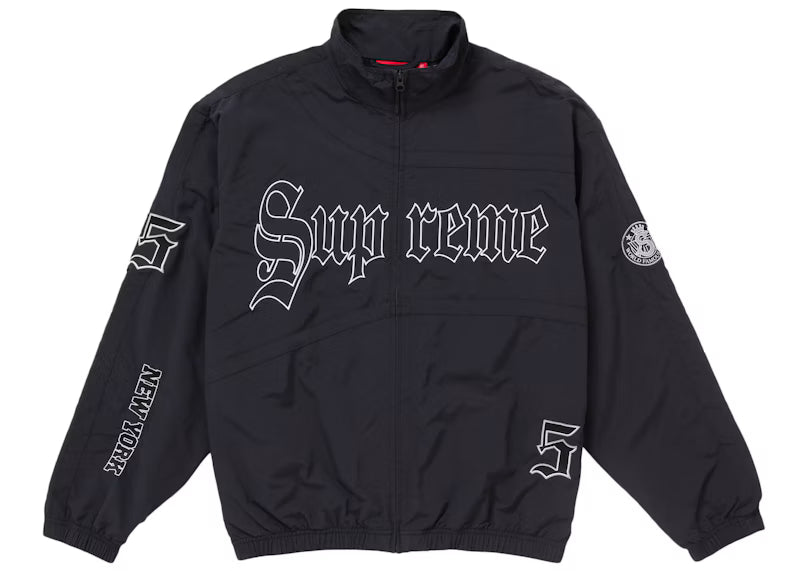 Supreme Old English Track Jacket Black - frontal