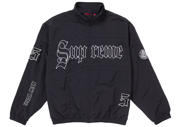 Supreme Old English Track Jacket Black - frontal