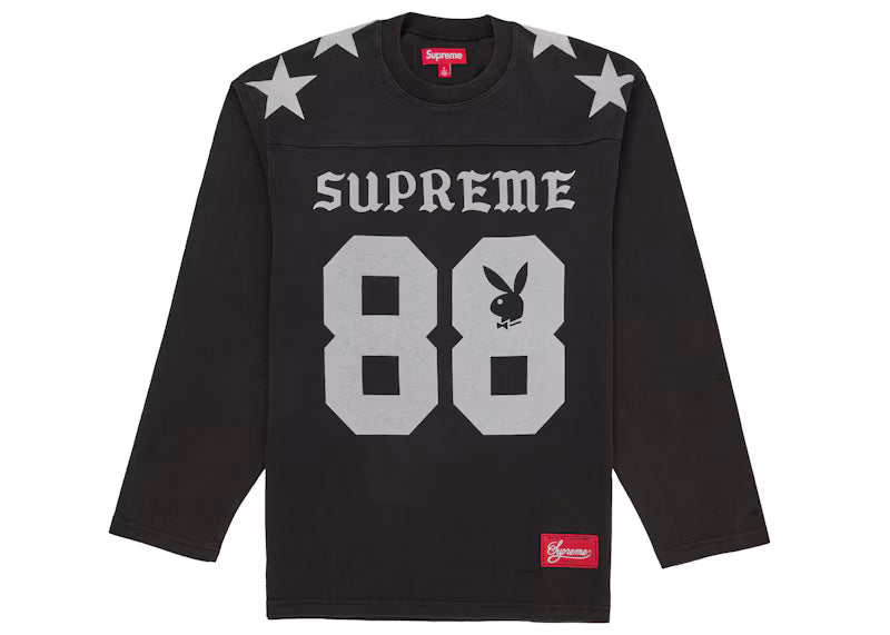 Supreme Playboy L/S Football Top Black - frontal