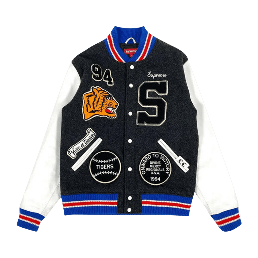 Supreme Tiger Varsity Jacket 'Black/Blue'