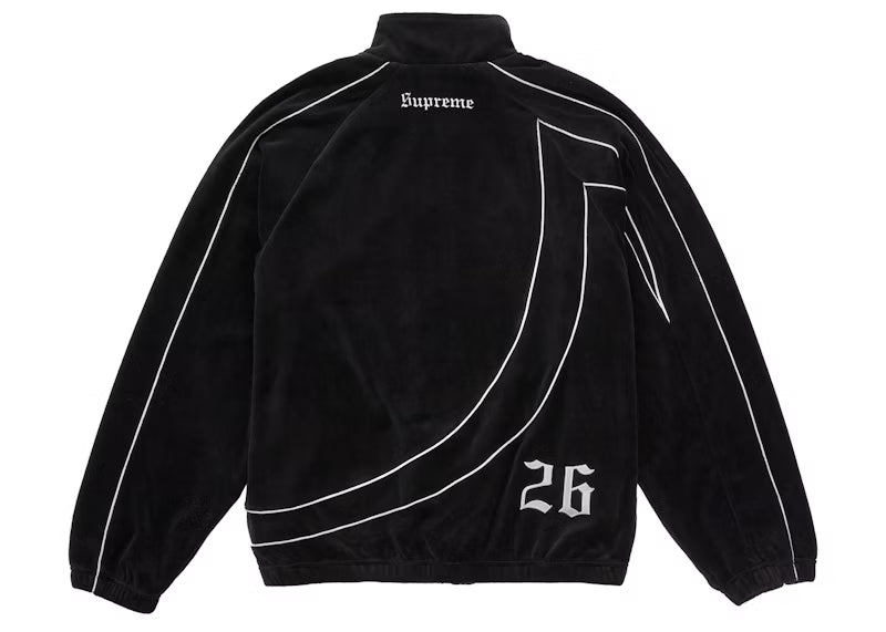 Supreme Umbro Velour Track Jacket Black - posterior