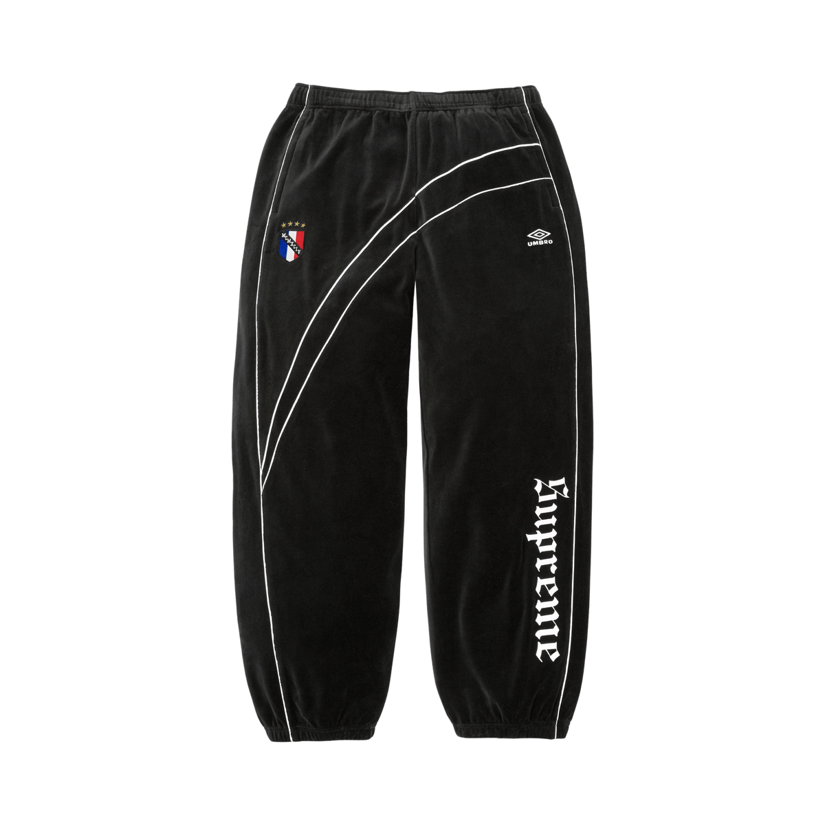 Supreme x Umbro Velour Track Pant 'Black' - frontal
