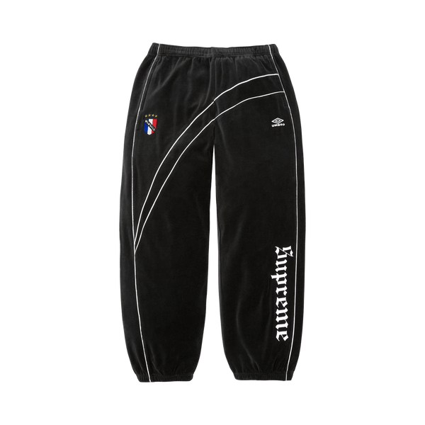 Supreme x Umbro Velour Track Pant 'Black' - frontal