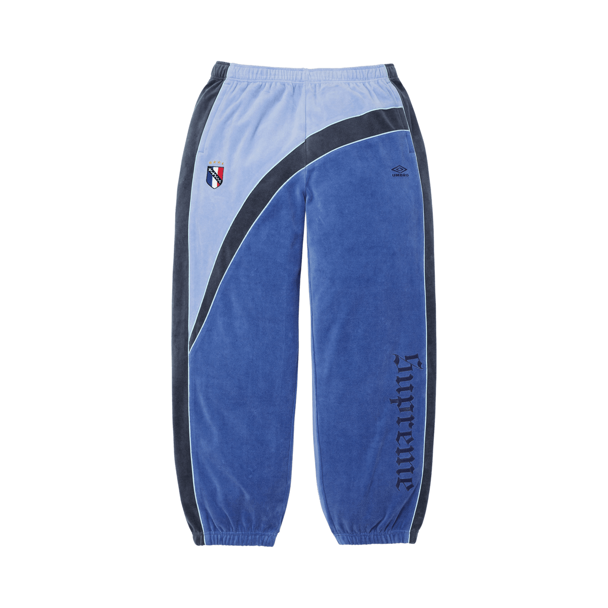 Supreme x Umbro Velour Track Pant 'Blue' - frontal