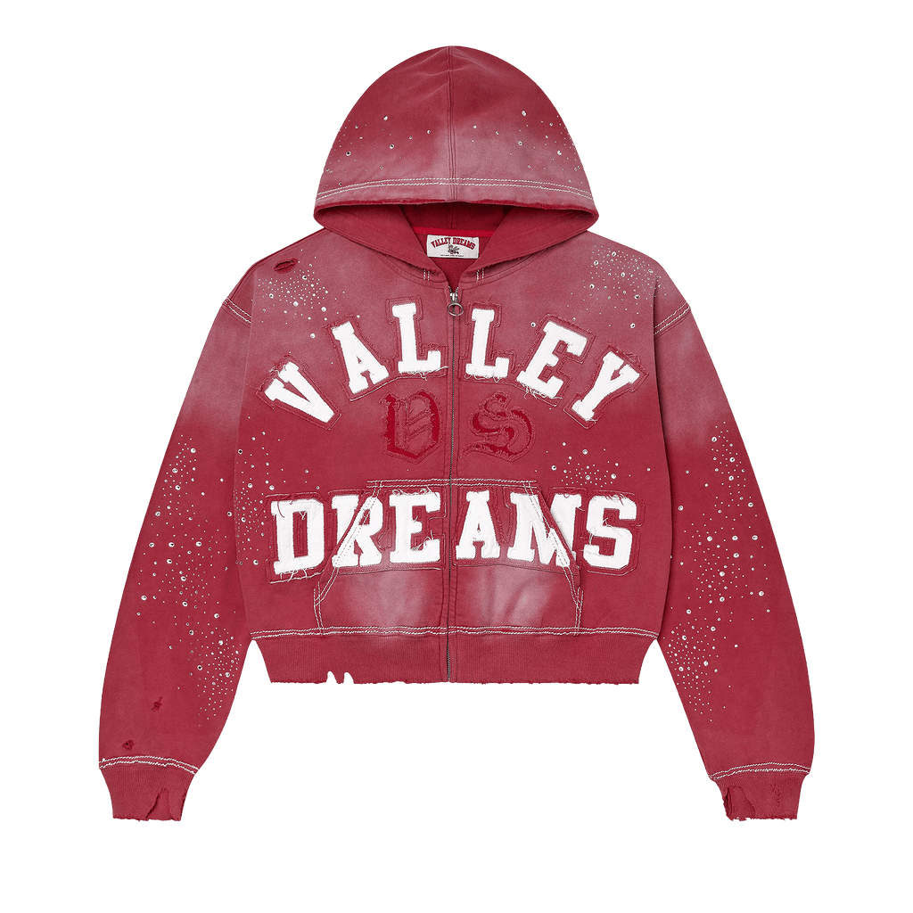 Vale Forever Classico Zip Up Hoodie 'Ruby' - frontal