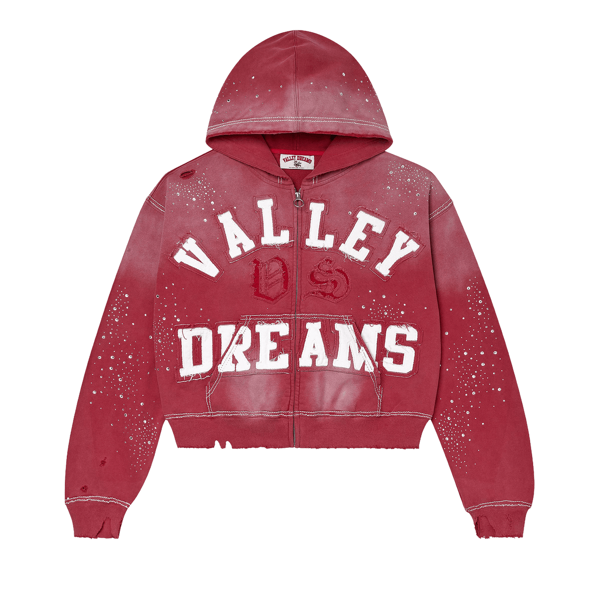 Vale Forever Classico Zip Up Hoodie 'Ruby' - frontal