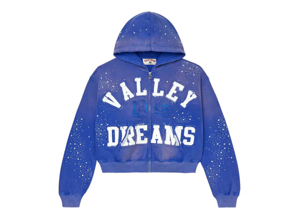 Vale Forever Classico Zip Up Hoodie Sapphire - frontal