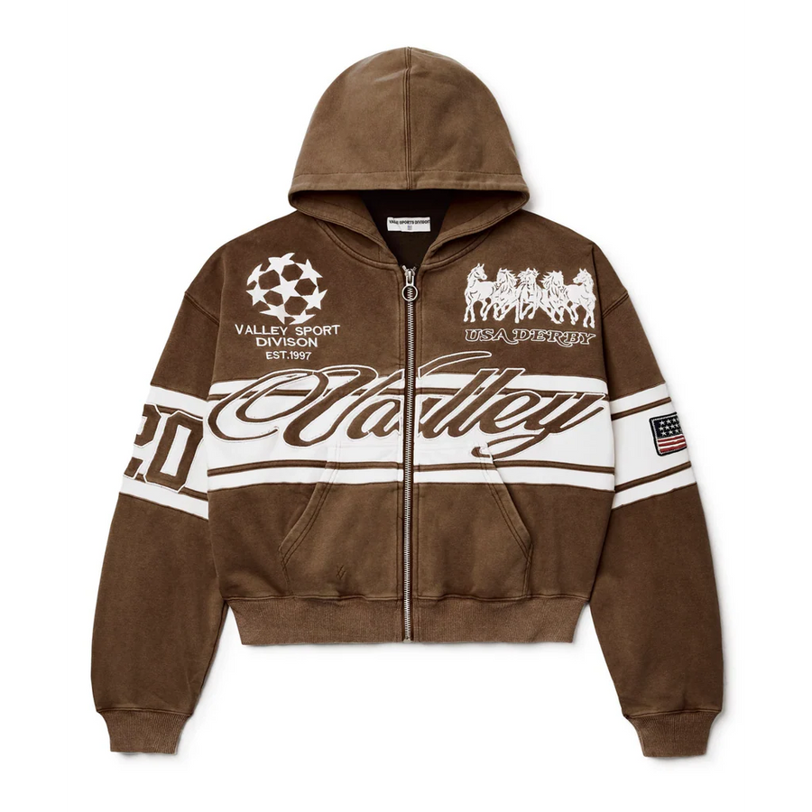 Vale Forever Valley Fest Zip Up Hoodie Brown